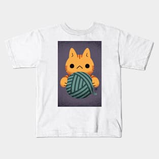 (Greeting Card) Yarn Kitty - Orange Kids T-Shirt